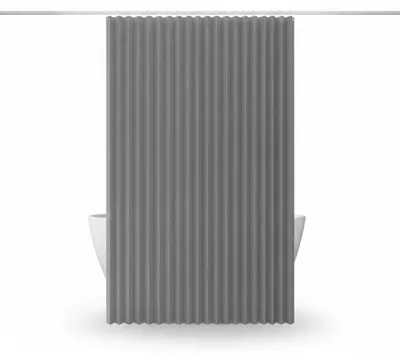 Imagen del producto de InAndOutdoorMatch - Cortina de ducha - Impermeable - Aspecto de lino gris, Imagen generada por IA