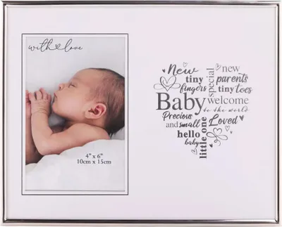 Produktbild von Celebrations - "With Love Baby" Herz Bilderrahmen WD3502 (Einheitsgröße) (Weiß)
