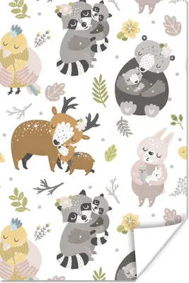 Produktbild von MuchoWow® Poster Muster - Tiere - Blätter 20x30 cm - Papierdruck