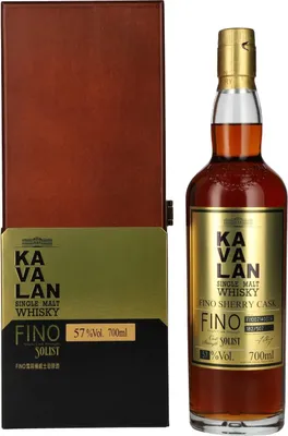 Produktbild von Kavalan SOLIST Fino Sherry Cask 57% Vol. 0,7l in Holzkiste