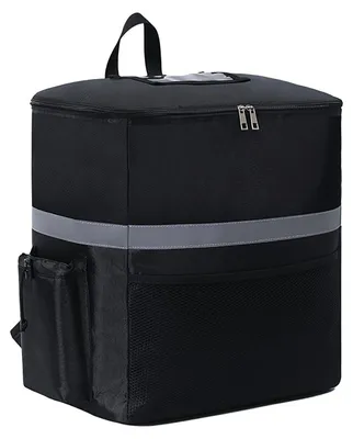 Isolierte Lieferrucksack 35L, Oxford-Stoff, schwarz, für Fahrrad