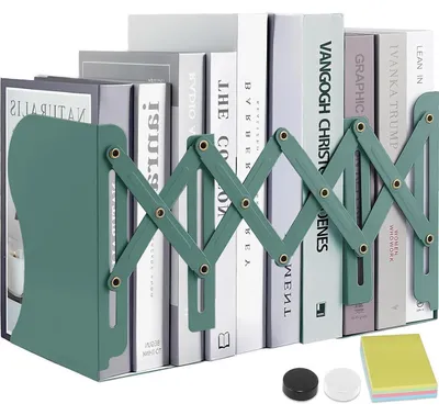 Productafbeelding van Metalen boekensteun, verstelbaar, groen, 15-50 cm