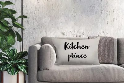 Produktbild von MuchoWow® Zierkissen Sofakissen Wohnzimmer Dekokissen 60x40 cm Zitate - Koch - Sprichwörter - Küchenprinz - Kochen - Kopfkissen - Polster mit Foto