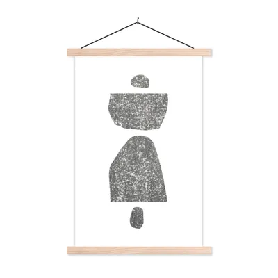 Produktbild von MuchoWow® Textilposter Minimalismus - Abstrakt - Design 60x90 cm mit holzfarbenen Rahmen - Textil