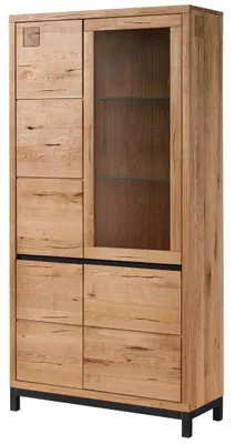 Produktbild von MASSIVMOEBEL24.DE Vitrine Wildeiche 103x40x205 natur geölt VILLANDERS #101