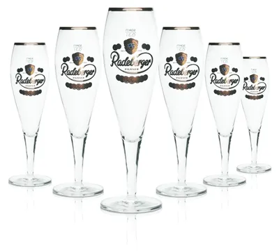 Produktbild von 6x Radeberger Glas 0,3l Pokal Tulpe Goldrand Bier Gläser Gastro Geeicht Pils