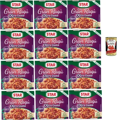 Produktbild von Star il mio Gran Ragù Extra Gusto mit 100% italienischem Fleisch, N.1 in Italien, 12x Packung mit 2 Dosen à 180g + Italian Gourmet polpa 400gr
