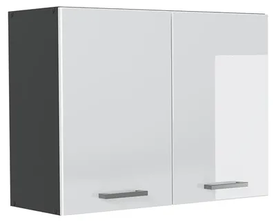 Imagen del producto de Armario de cocina con vidrio Vicco R-Line Blanco alto brillo/Antracita 80 cm, Model 71471