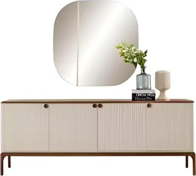 Image de Console avec miroir Console murale Console de décoration Console d'entrée Table Console miroir