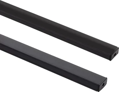 Produktbild von Aluminiumprofil Aufbau für LED Streifen bis 12 mm Schwarz 2 m Schwarz transluzent