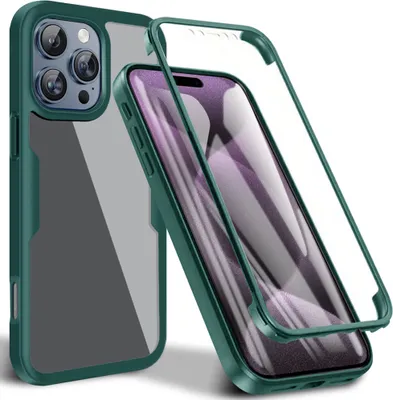 Produktbild von Schutzhülle für iPhone 16 Pro Max, Eingebautem Displayschutz 360 Grad Komplettschutz Handyhülle Grün