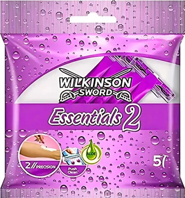 Produktbild von Wilkinson - Einwegrasierer Essentials 2 - Für Frauen - Rutschfester Griff - 5 Rasierklingen - 1 Stück