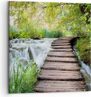 Produktbild von Bild auf Leinwand - Leinwandbild - Nationalpark Natur Kieselsteine - 70x70cm - Wand Bild - Wanddeko - Leinwanddruck - Bilder - Kunstdruck - Wanddekoration - Leinwand bilder - Wandkunst - AC70x70-0355