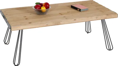 Produktbild von Couchtisch MCW-L73, Tisch Wohnzimmertisch, Industrial Massiv-Holz MVG- 120x60cm, natur