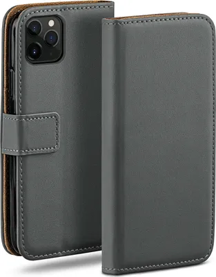 Produktbild von moex® Book Case kompatibel mit Apple iPhone 11 Pro - Hülle 360 Grad klappbar, Dunkelgrau