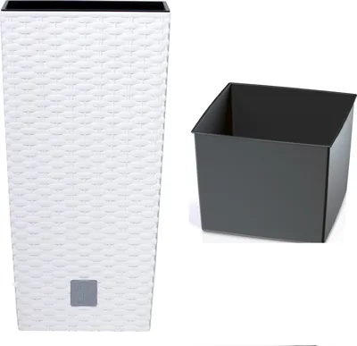Productafbeelding van Bloempot RATO SQUARE met een diameter van 22,5 cm - kleur: wit