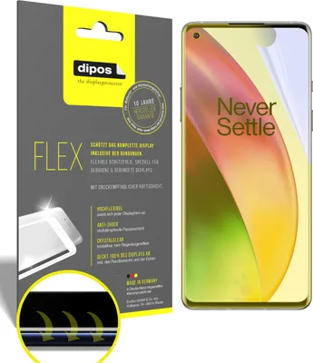 Obrázek produktu pro 3x ochranná fólie pro OnePlus 8 Pro, 100% pokrytí displeje, dipos Flex