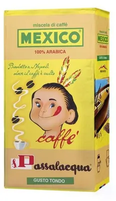 Productafbeelding van Passalacqua Mexico Gemalen Koffie 250 g – Gusto Tondo | Italiaanse Espresso Koffie met Chocolade- en Noten aroma’s