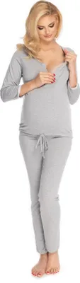 Produktbild von PeeKaBoo Umstandspyjamahose für Damen Twisting grau L/XL