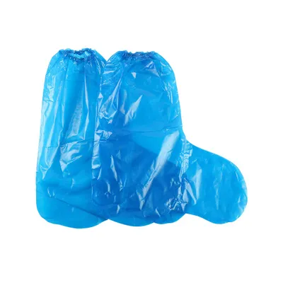 Produktbild von 10 stücke Einweg PE Überschuhe Schuhüberzüge Schuhüberzieher Überziehschuhe Wasserdichte Rutschfeste Überzieher für Outdoor Camping