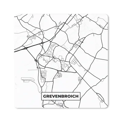 Produktbild von MuchoWow® Mauspad Mousepad Grevenbroich - Karte - Stadtplan 30x30 cm - Mousepads - Maus Mat - Pad - Mausunterlage - Gaming