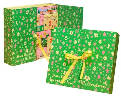 Image de Boîtes calendrier de l'Avent vertes, lot de 25 pièces, à remplir soi-même, pour filles et femmes