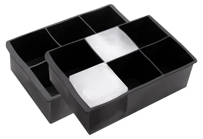 Produktbild von 2er Set Eiswürfelform Silikon, Würfel 5x5x5 cm, schwarz