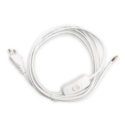 Produktbild von Netzkabel 3 m Eurostecker + Schalter 300 WS C7 weiß offenes Ende