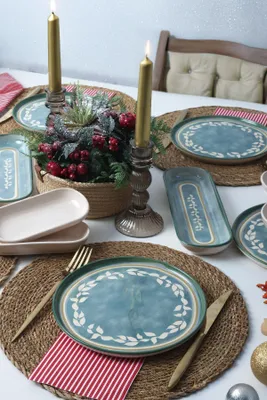 Zdjęcie produktu dla Ceramiczny zestaw obiadowy - Berenice - 14 elementów - 6 nakryć - Kamionka