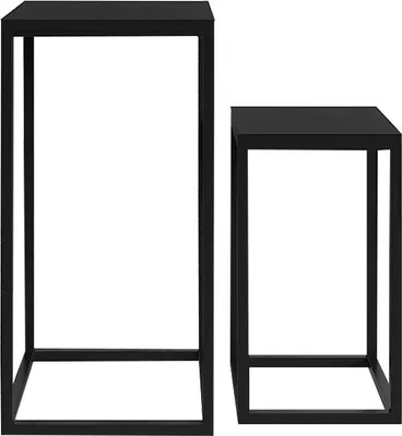 Immagine prodotto di Tavolini Madeira set di 2 - metallo e legno di mango nero