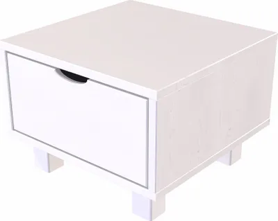 Produktbild von Nachttisch holz Cube + Schublade - Weiß
