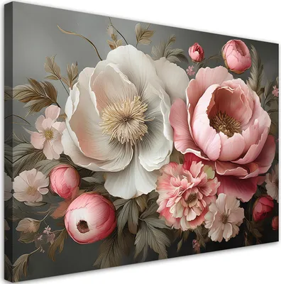 Produktbild von Leinwandbild Naturblumen Rosa 120x80 Feeby Rosa bild für die wand bereit zum aufhängen