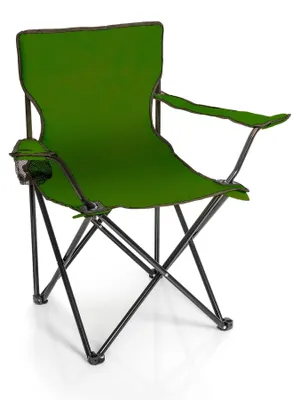 Immagine prodotto di Sedia pieghevole verde - Sedia da campeggio con portabicchieri e borsa per il trasporto
