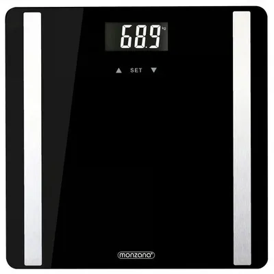 Obrázek produktu pro Digitální váha tělesného tuku s BIA senzorem, černá, váživost 180 kg