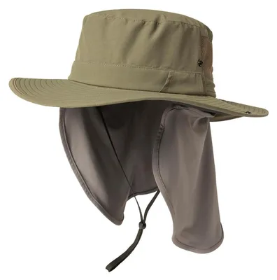 Produktbild von Sonnenhut Herren mit Nackenschutz UPF 50 Wasserdicht Breite Krempe Armeegrün M-L