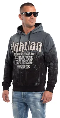 Produktbild von Yakuza Herren Winners Allover Kapuzenpullover, Schwarz, 3XL