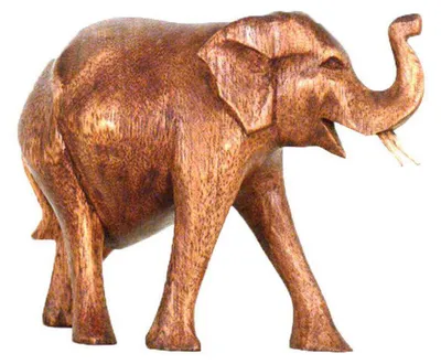 Immagine prodotto di Elefante in legno scultura figura astratta in legno statua Africa Asia portafortuna decorazione fatta a mano, 20 cm