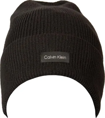 Obrázok produktu pre CK CALVIN KLEIN čiapka s klopou článok KK60K608519 ESSENTIAL KNIT BEANIE, BAX Black / Black, ONE - JEDNA VELIČINA, bavlna 55%,vlna 8%,polyester 34%,kašmír 3%