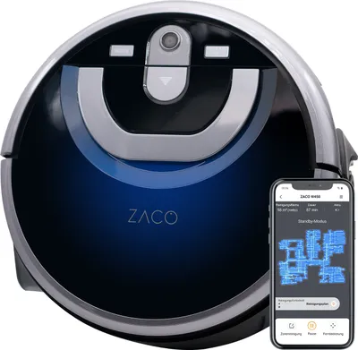 Produktbild von ZACO W450 Nass-Trocken Saugroboter mit extra Frisch- und Schmutzwassertank, intelligente Kamera Navigation, App & Alexa