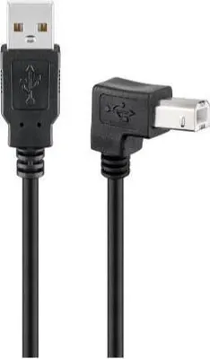 Produktbild von MicroConnect USB2.0 A-B kabel 2m, USBAB2ANGLED