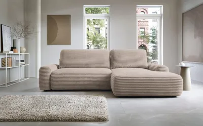 Produktbild von Masseno Ecksofa OSSO mit Schlaffunktion L-Form, Sofa mit Bettkasten, Wohnzimmersofa, Couch, Soffa, Bettsofa, Couchgarnitur- Beige, AMBIENCE 04