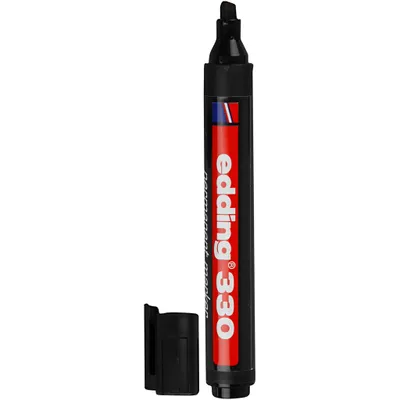Produktbild von Edding 330 Permanentmarker - das Allround-Talent mit variabler Spitze, Schwarz, Meißel, Blau, 1 mm, 5 mm, 1 Stück(e)