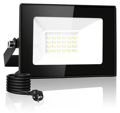Immagine prodotto di Fari a LED - 20 W - 3000 K (bianco caldo) - Grado di protezione IP66 (resistente all'acqua) - Illuminazione esterna - 220–240 V - Confezione da 5 pezzi