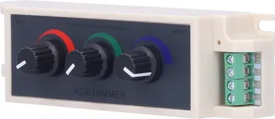 Zdjęcie produktu dla Ściemniacz gałkowy RGB, ściemniacz LED, ściemniacz światła, ściemniacz gałkowy, kontroler światła LED, kontroler RGB