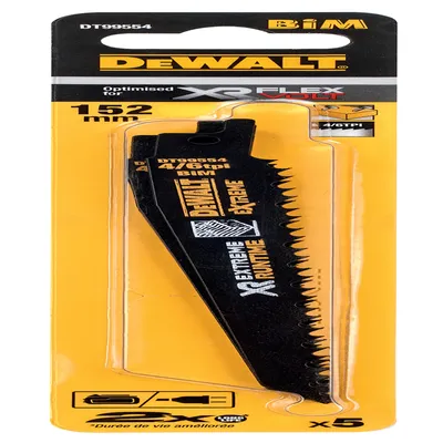 Produktbild von Dewalt DT99554-QZ Gerades Sägeblatt, 152 mm, 4–6 TPI, 5-teilig, Holz