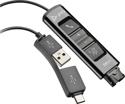 Zdjęcie produktu dla HP Poly Adapter Poly DA75 USB na QD, czarny, TAA, Adapter interfejsu, 38 g, Czarny