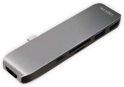 Immagine prodotto di LogiLink UA0301 Hub multifunzionale LogiLink USB-C 6-in-1, grigio
