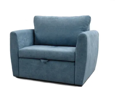 Produktbild von Schlafsessel , Mini Sofa mit Schlaffunktion und Bettkasten, Couch für Wohnzimmer, Schlafsofa Federkern Sofagarnitur Polstersofa Wohnlandschaft mit Bettfunktion - 110 cm x 90 cm - Sara 80 (Meeresblau - Alfa 14)