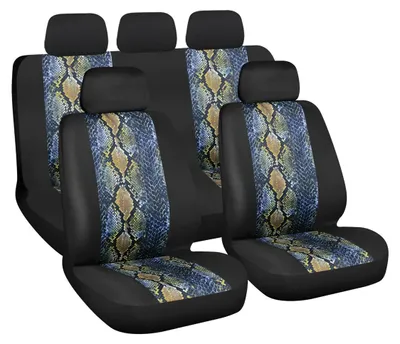 Produktbild von Reptil-Autositzbezüge-Set aus Polyester mit anthrazitfarbener Schwammpolsterung