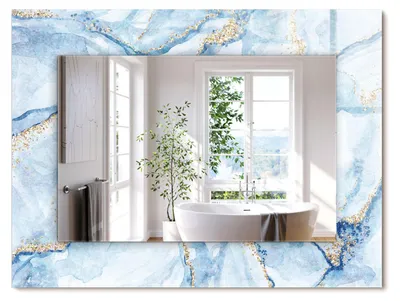 Produktbild von Abstraktes Marmormuster – Rechteckiger Spiegel mit Druck 80x60 cm – Modern - Dekorativ für die Wand